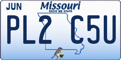 MO license plate PL2C5U