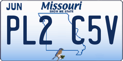 MO license plate PL2C5V