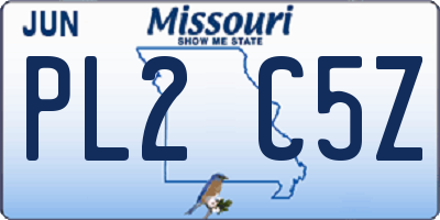 MO license plate PL2C5Z