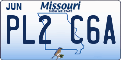 MO license plate PL2C6A
