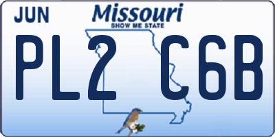 MO license plate PL2C6B