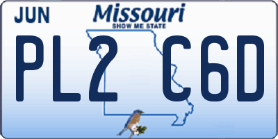 MO license plate PL2C6D