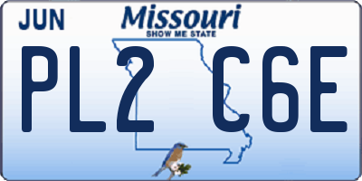 MO license plate PL2C6E