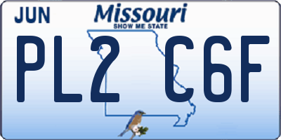 MO license plate PL2C6F