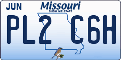 MO license plate PL2C6H