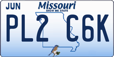 MO license plate PL2C6K