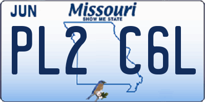 MO license plate PL2C6L