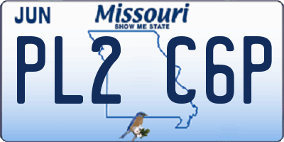 MO license plate PL2C6P