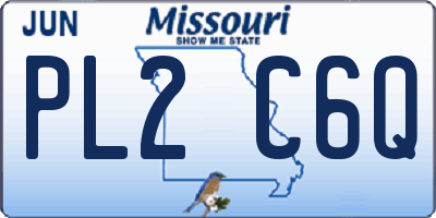 MO license plate PL2C6Q