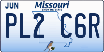 MO license plate PL2C6R