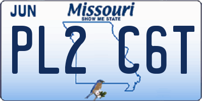 MO license plate PL2C6T