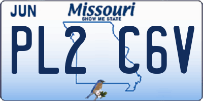 MO license plate PL2C6V