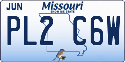 MO license plate PL2C6W