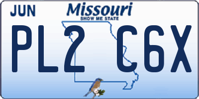 MO license plate PL2C6X