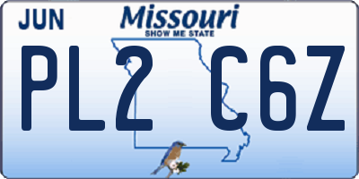 MO license plate PL2C6Z