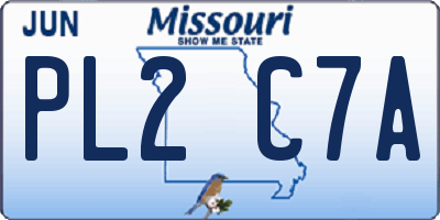 MO license plate PL2C7A