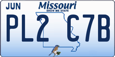MO license plate PL2C7B