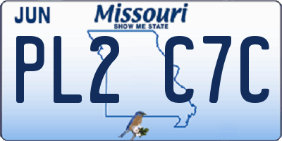 MO license plate PL2C7C