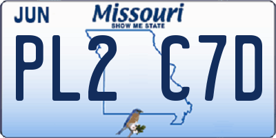 MO license plate PL2C7D