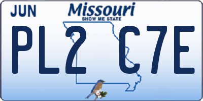 MO license plate PL2C7E