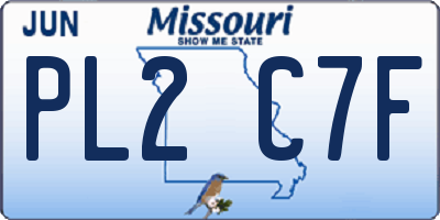 MO license plate PL2C7F