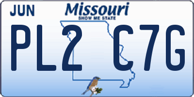 MO license plate PL2C7G