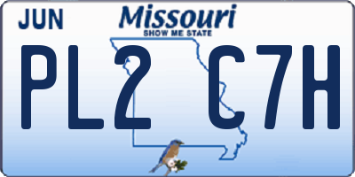MO license plate PL2C7H