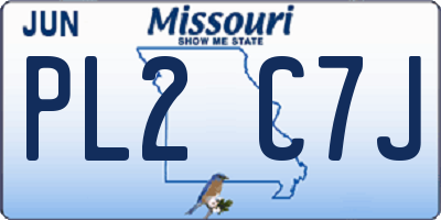 MO license plate PL2C7J
