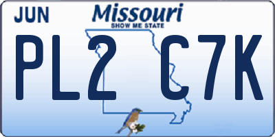 MO license plate PL2C7K