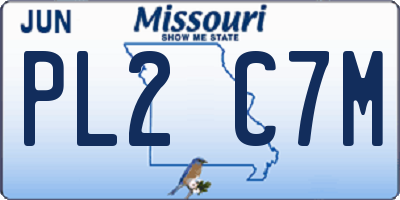 MO license plate PL2C7M