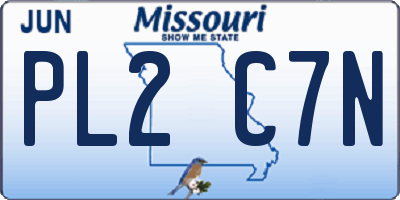 MO license plate PL2C7N