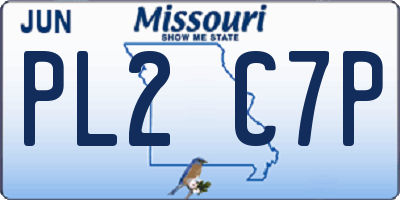 MO license plate PL2C7P