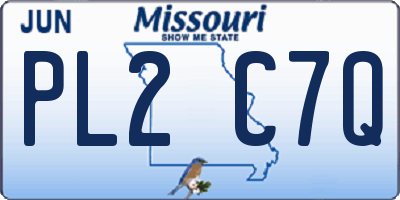 MO license plate PL2C7Q