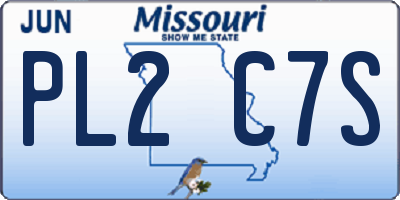 MO license plate PL2C7S