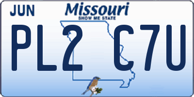 MO license plate PL2C7U