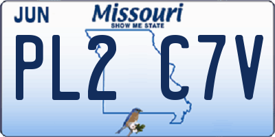MO license plate PL2C7V
