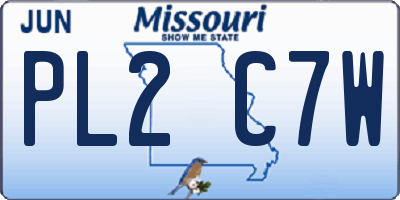 MO license plate PL2C7W