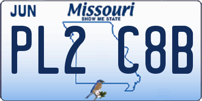 MO license plate PL2C8B
