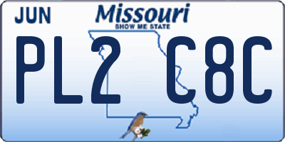 MO license plate PL2C8C