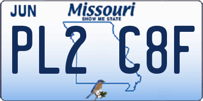 MO license plate PL2C8F