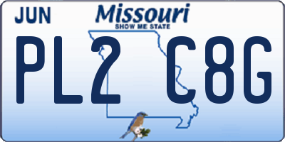 MO license plate PL2C8G