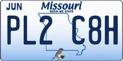 MO license plate PL2C8H