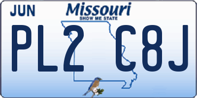 MO license plate PL2C8J