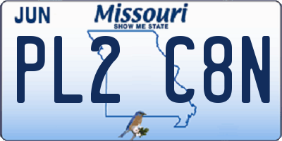 MO license plate PL2C8N
