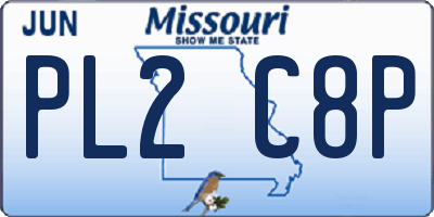 MO license plate PL2C8P