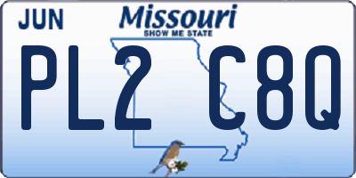 MO license plate PL2C8Q