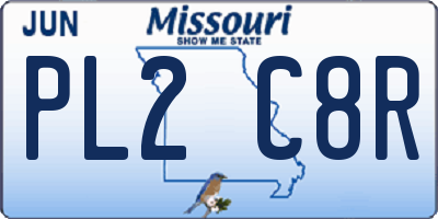 MO license plate PL2C8R