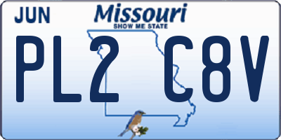 MO license plate PL2C8V