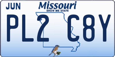 MO license plate PL2C8Y