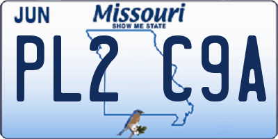 MO license plate PL2C9A